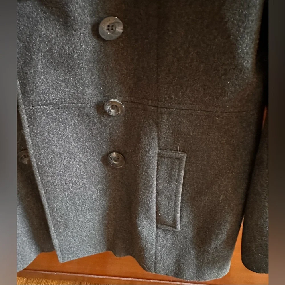 LADIES Kenneth Cole Reaction Vintage Gray Double-Breast Wool Pea Coat - SIZE 4